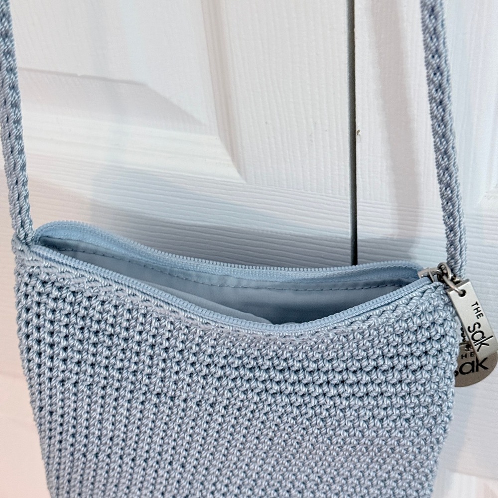 The Sak Crossbody Bag Women Small Blue Crochet Boho‎ Coastal Small Purse - Picture 4 of 6